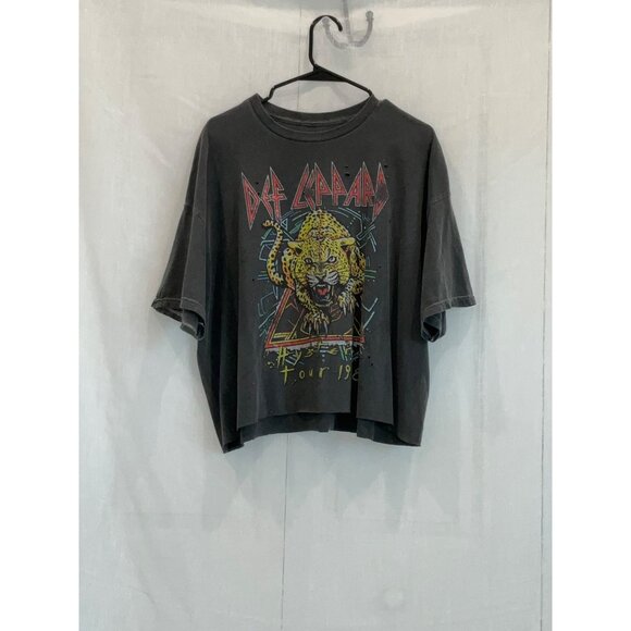 Vintage Def Leppard 1988 Hysteria Tour Graphic Tee Xl Black Distressed - Picture 5 of 6